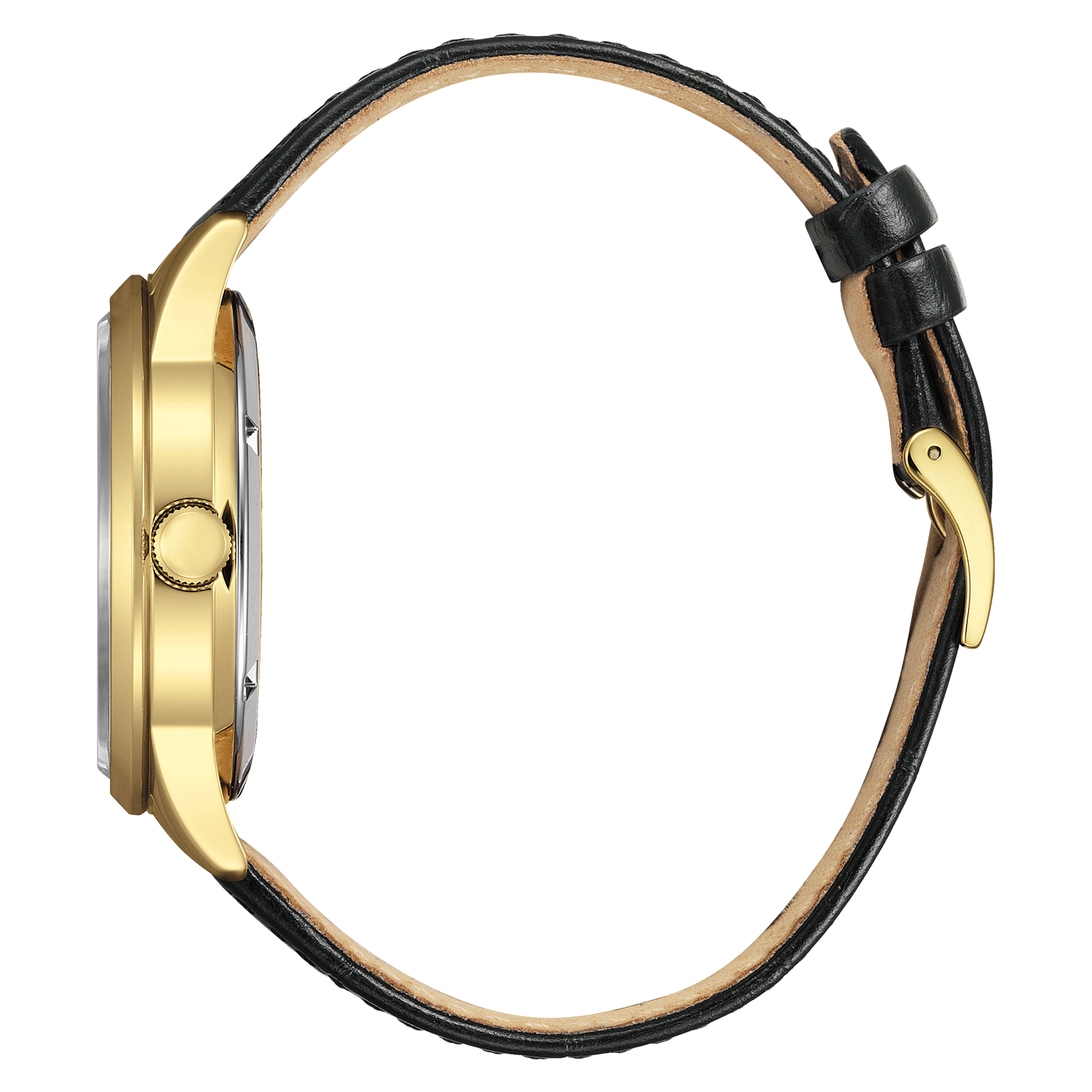 Reloj Citizen Automático Hombre Piel Negra Dorado - Detalle de esfera