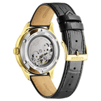 Reloj Citizen Automático Hombre Piel Negra Dorado - Vista lateral