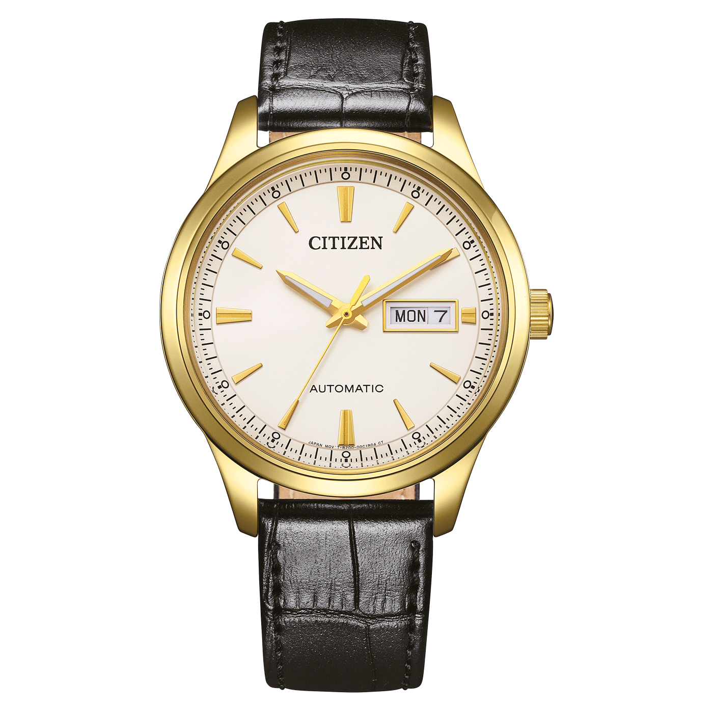Reloj Citizen Automático Hombre Piel Negra Dorado - Reloj original en Guatemala
