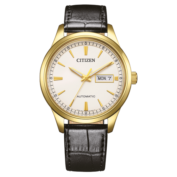 Reloj Citizen Automático Hombre Piel Negra Dorado - Reloj original en Guatemala
