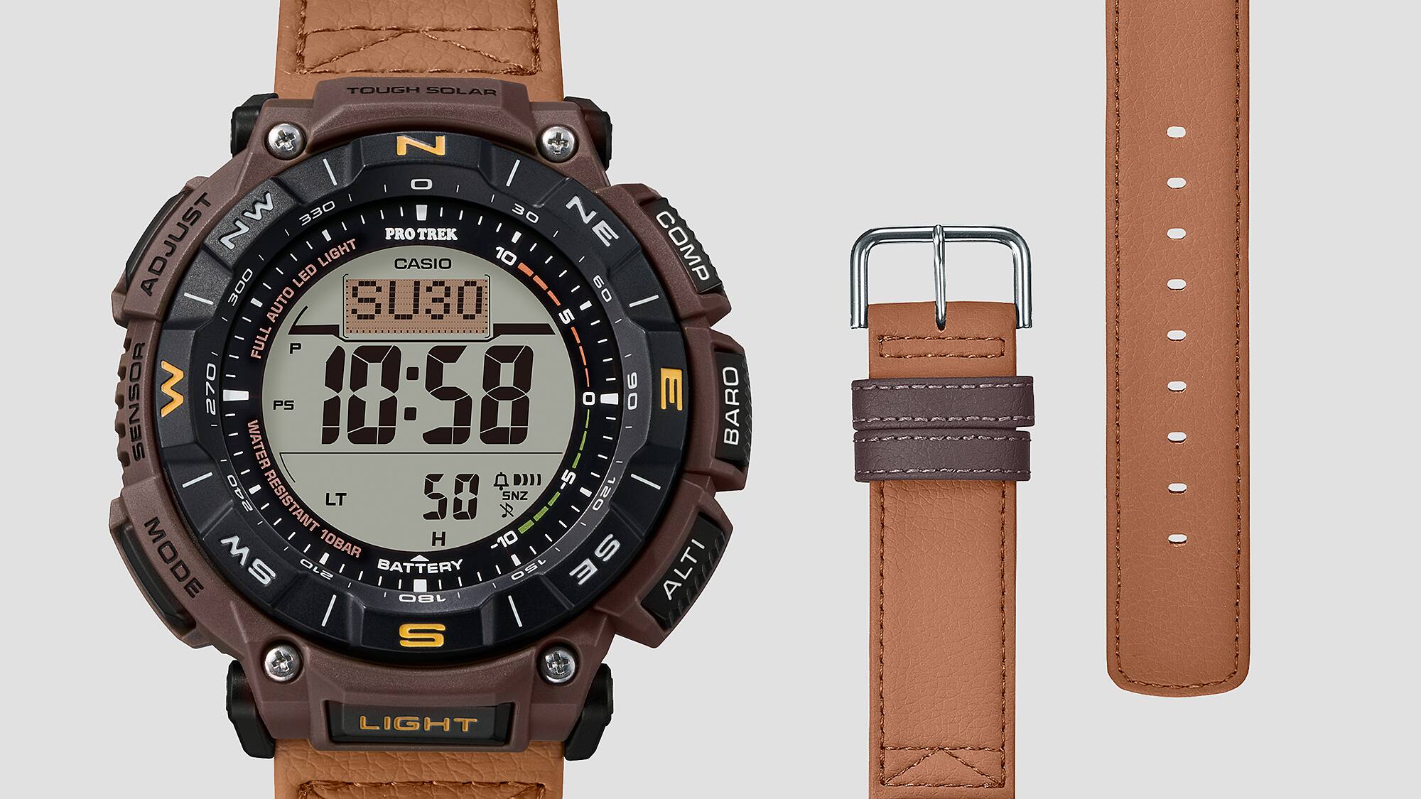 340L Reloj Casio Pro-Trek Hombre Correa Piel Marrón - Vista 7