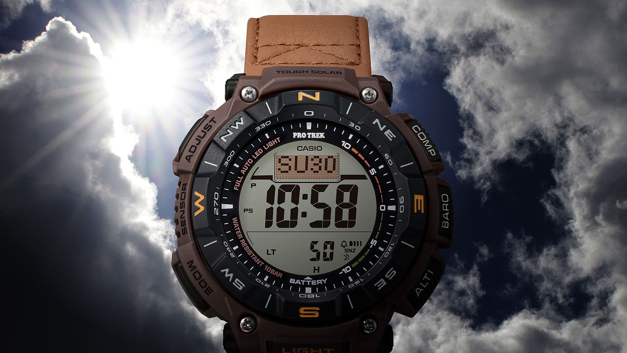 340L Reloj Casio Pro-Trek Hombre Correa Piel Marrón - Vista 6