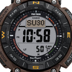 340L Reloj Casio Pro-Trek Hombre Correa Piel Marrón - Vista trasera
