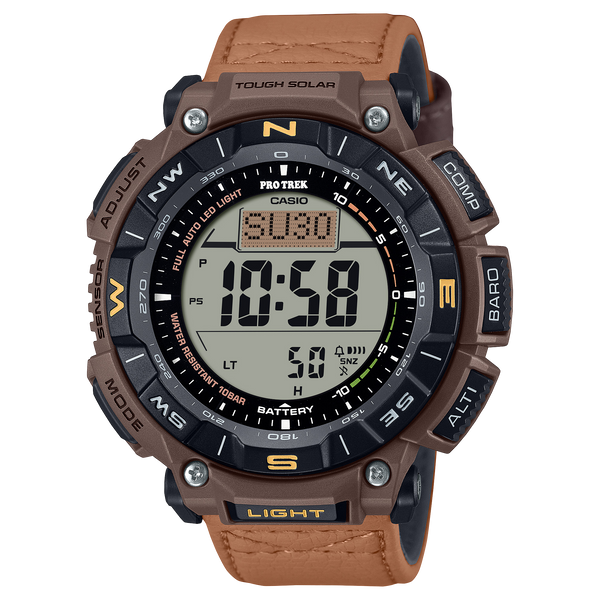 340L Reloj Casio Pro-Trek Hombre Correa Piel Marrón - Reloj original en Guatemala