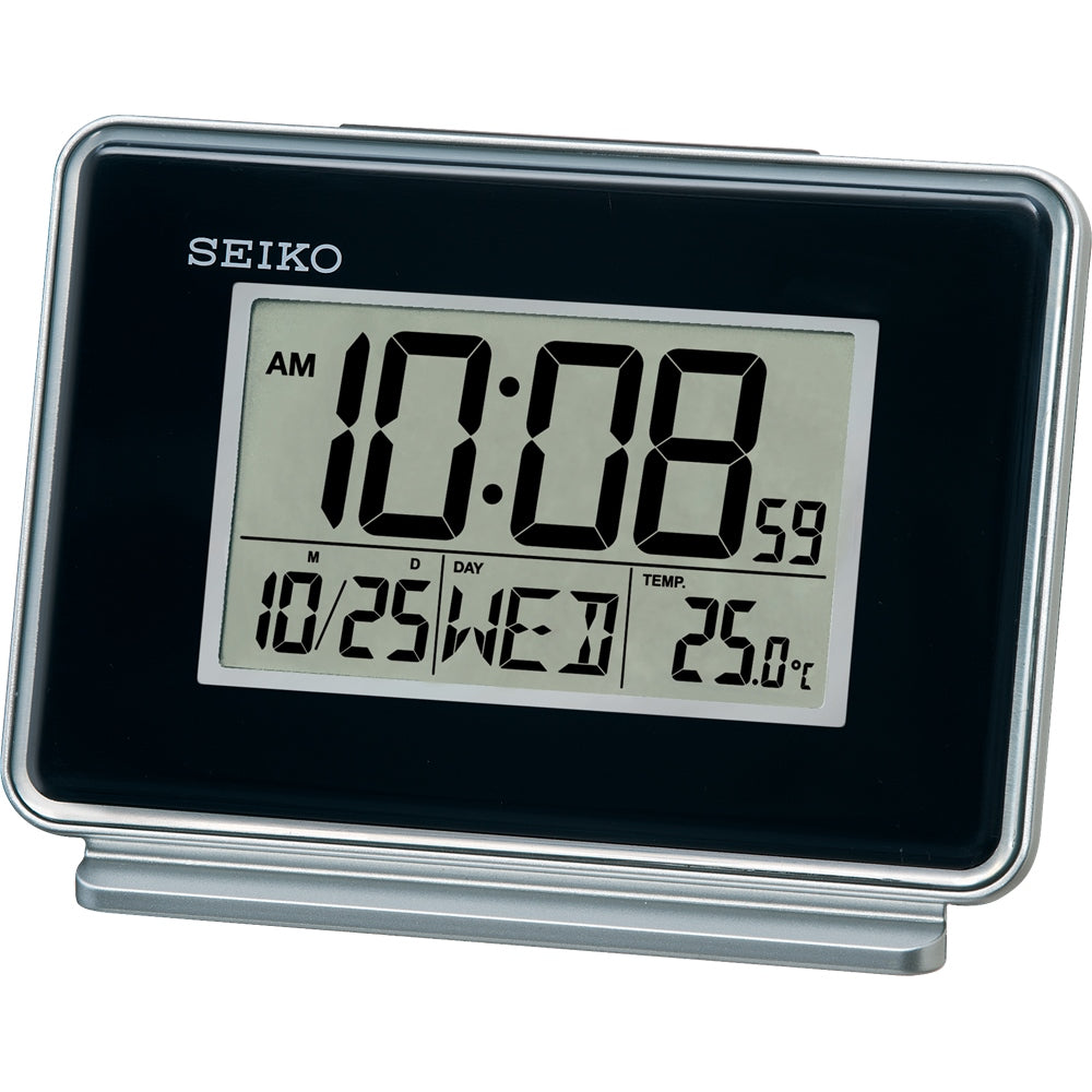 QHL068 Reloj Despertador Seiko Digital LCD Doble alarma - Negro
