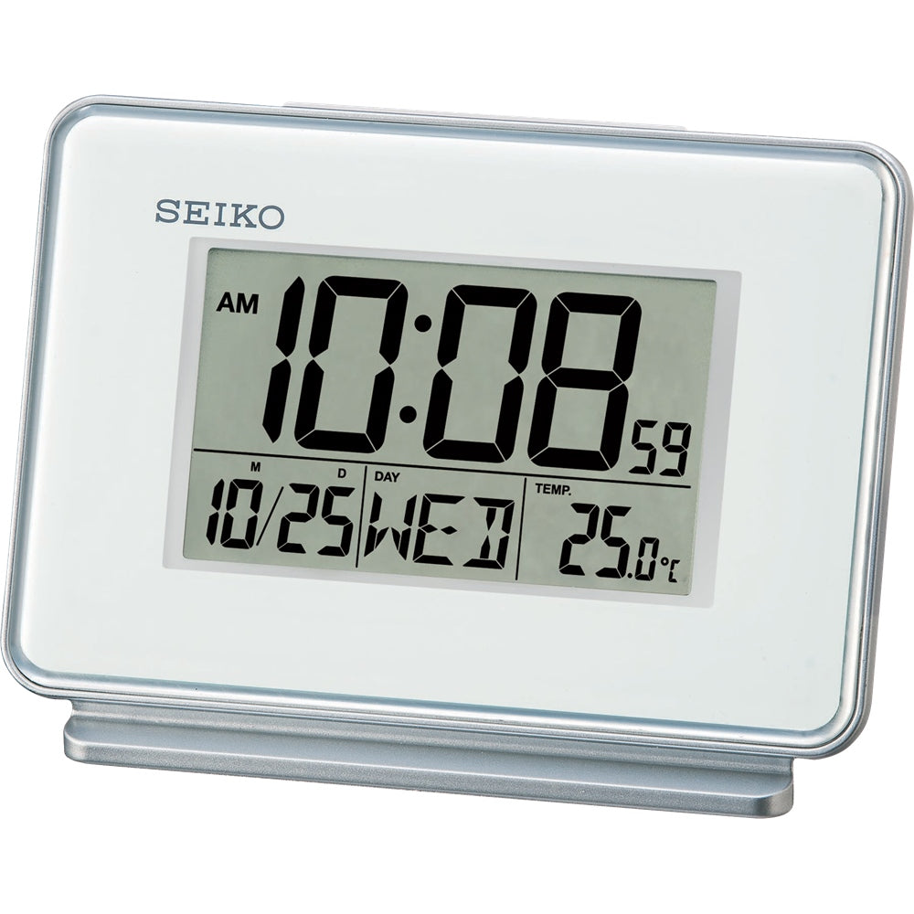 QHL068 Reloj Despertador Seiko Digital LCD Doble alarma - Blanco