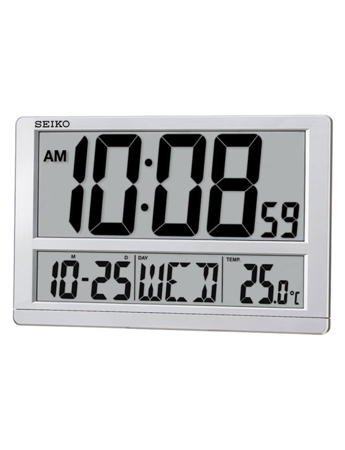 QHL080 Reloj Despertador de sobremesa marca Seiko con termómetro - Plateado
