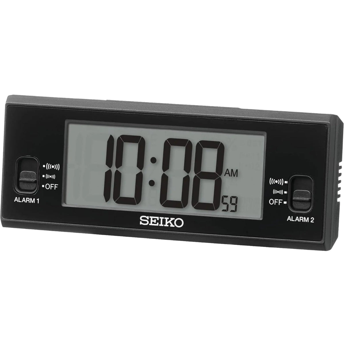 QHL093 Seiko Reloj Despertador Digital LCD - Negro - QHL093KN