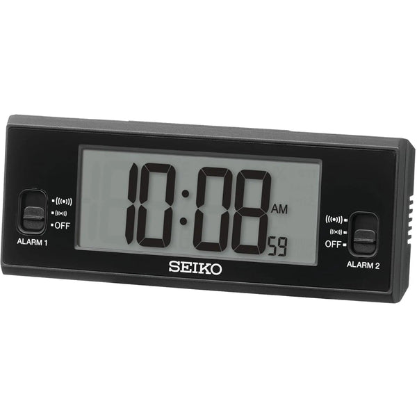 QHL093 Seiko Reloj Despertador digital LCD - Negro - QHL093KN