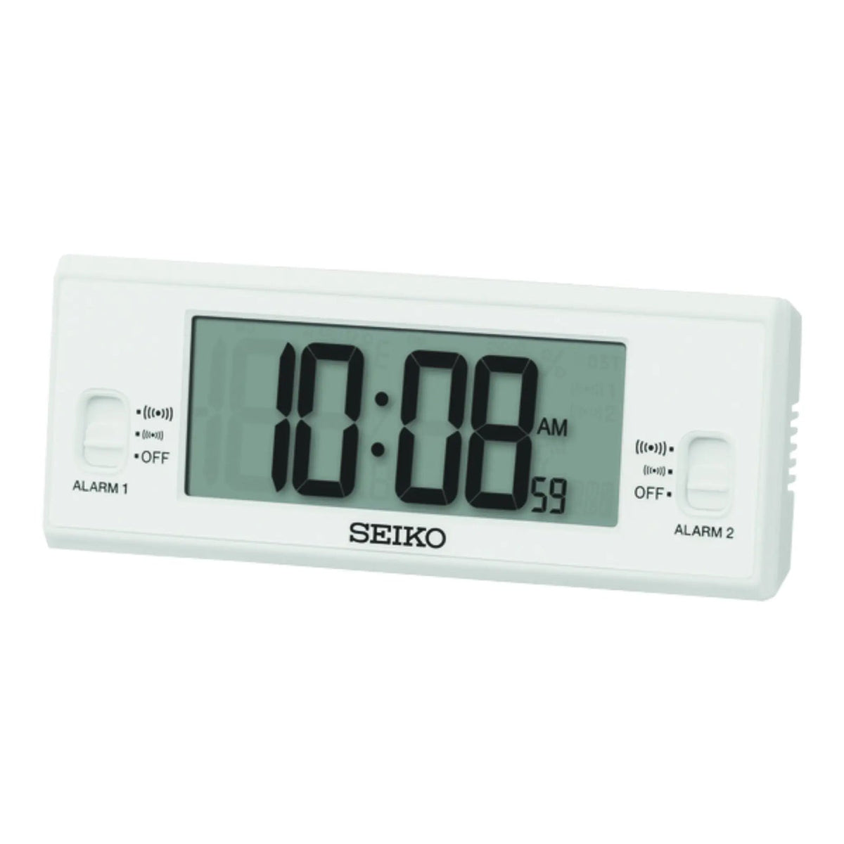 QHL093 Seiko Reloj Despertador Digital LCD - Blanco - QHL093WN