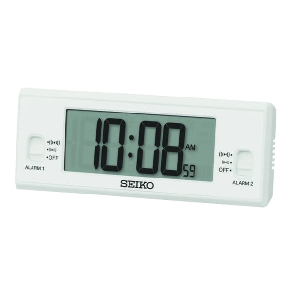 QHL093 Seiko Reloj Despertador digital LCD - Blanco - QHL093WN