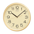 QXA014 Reloj Seiko de pared análogo circular - Dorado