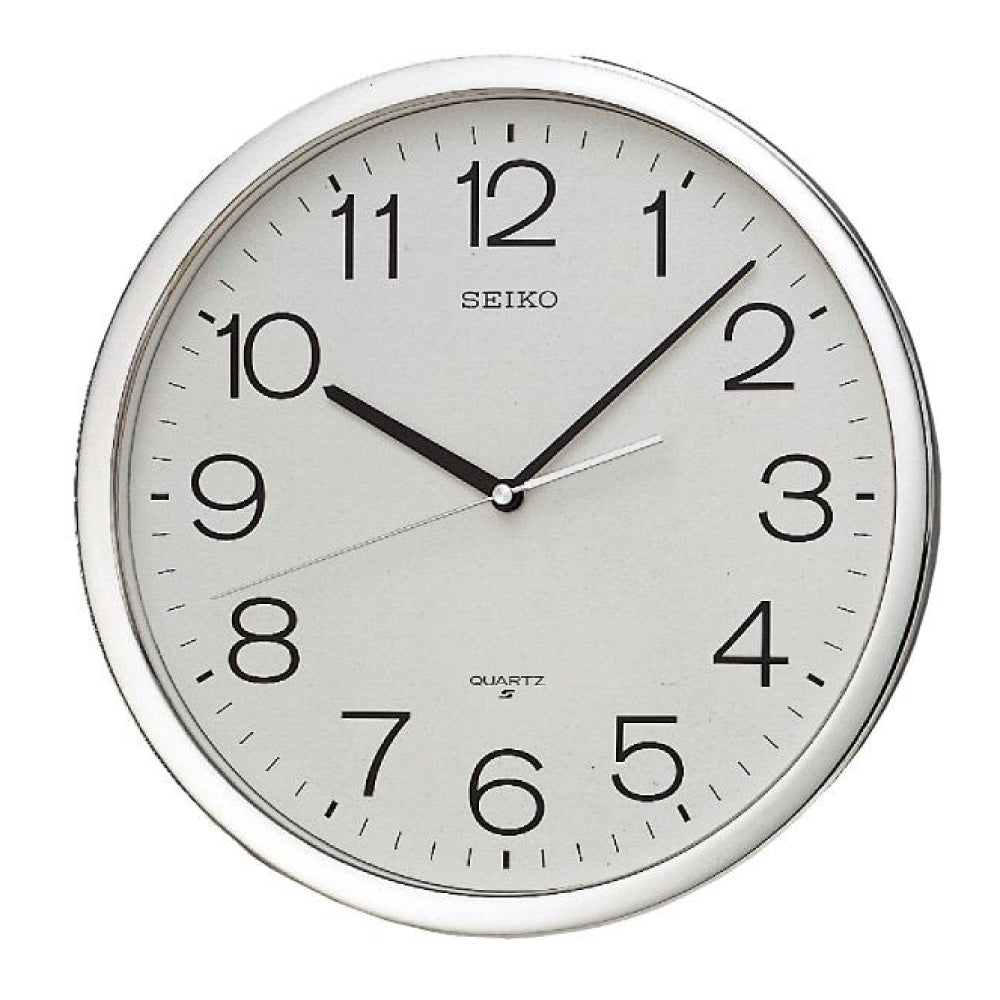 QXA020 Reloj de pared Seiko analógico 36 cm - Plateado
