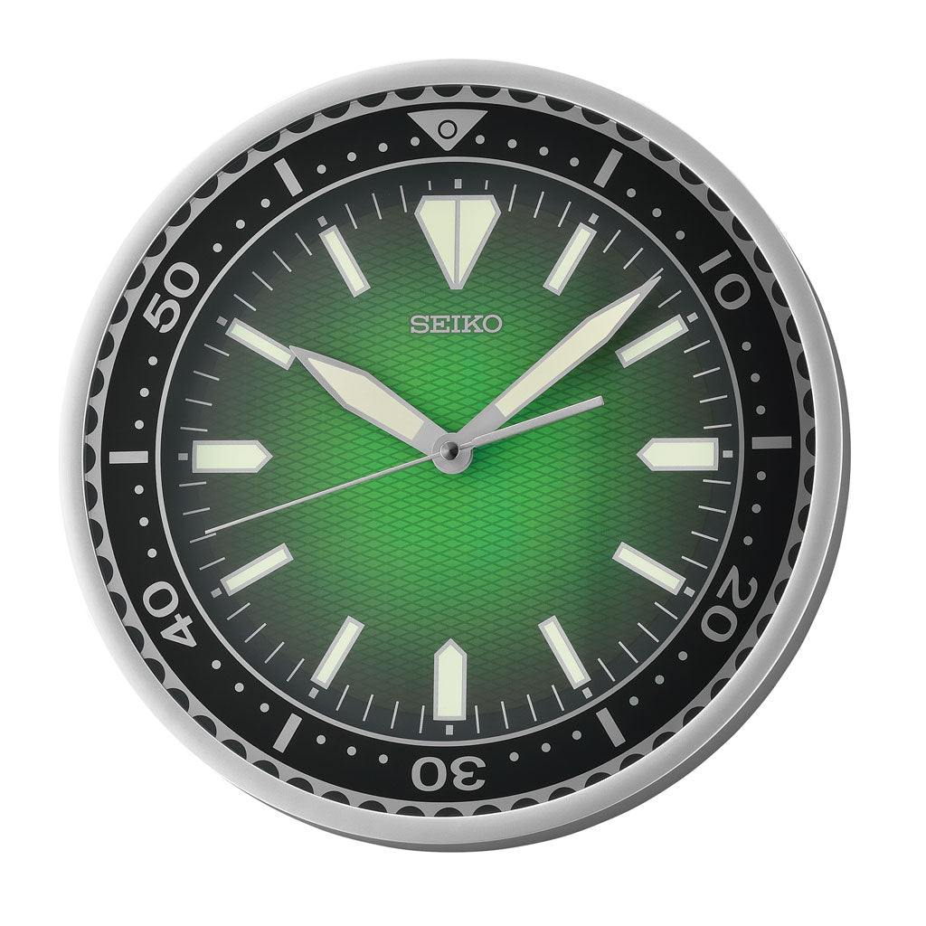 QXA791 Reloj de pared Seiko analógico LumiBrite 30 cm - Verde