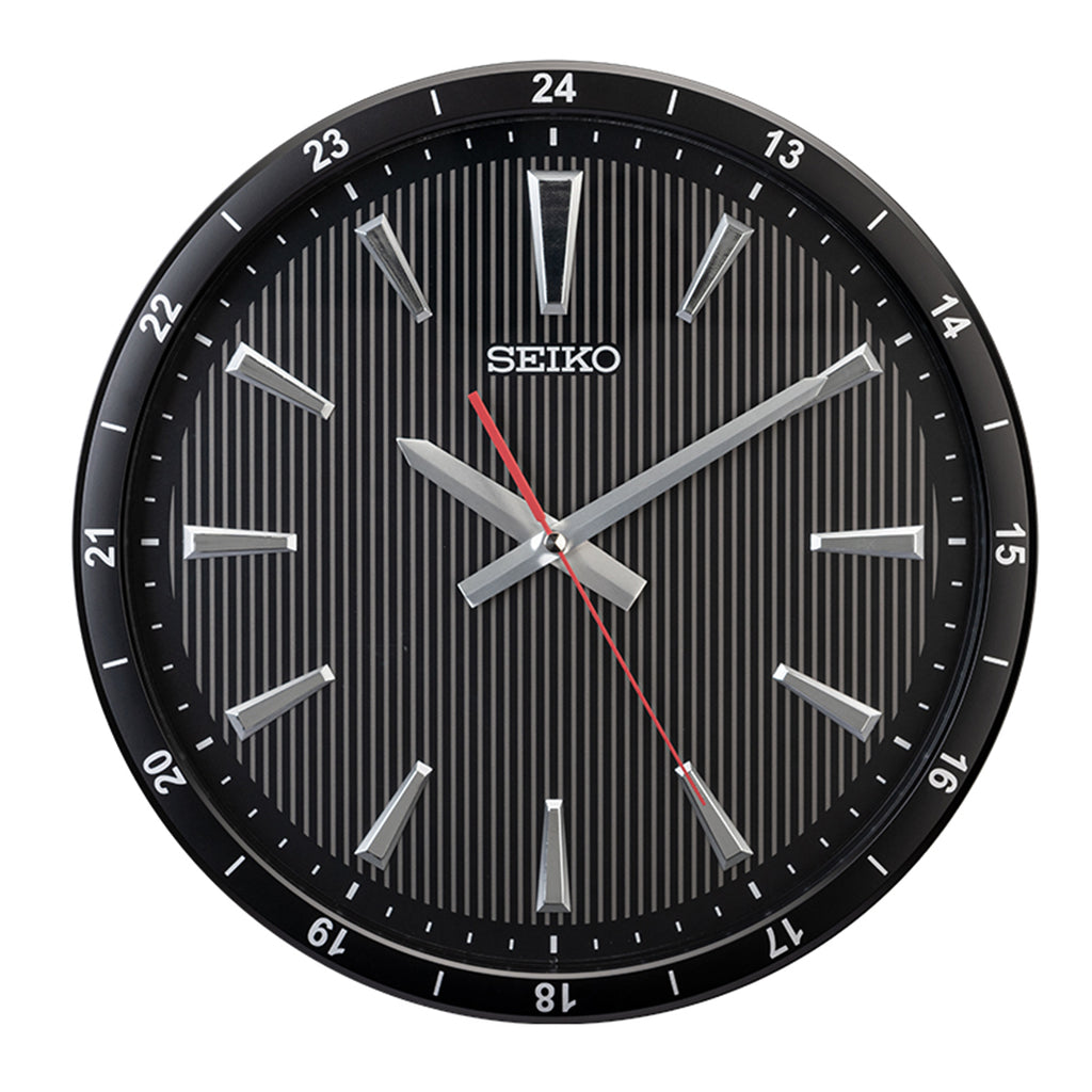 QXA802 Reloj Seiko de pared análogo 3D 35 cm - Negro