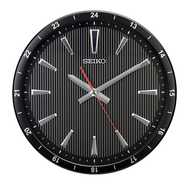 QXA802 Reloj Seiko de pared análogo 3D 35 cm - Negro