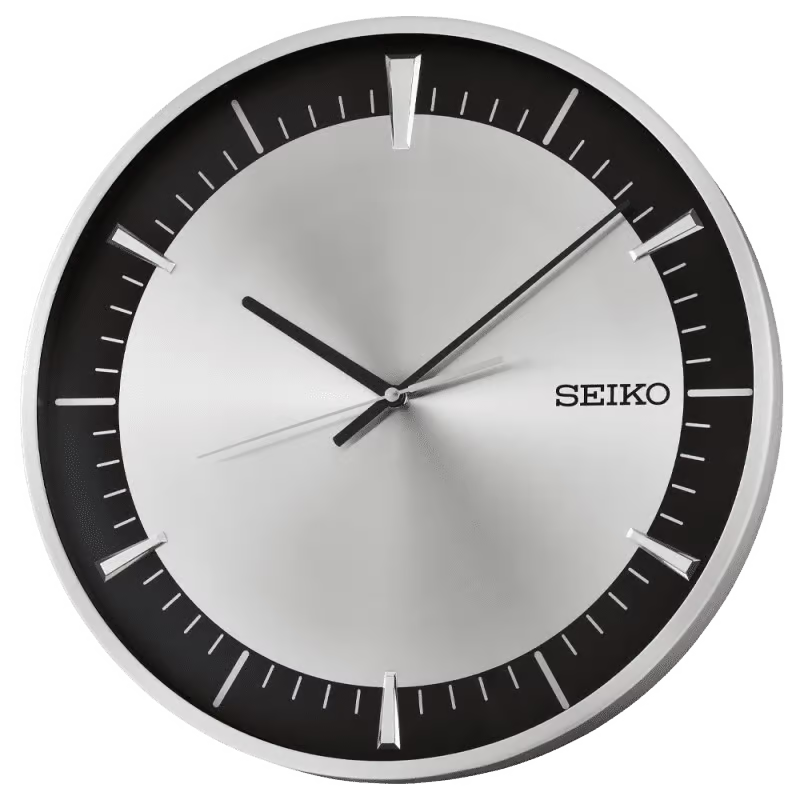 QXA840SN Reloj Seiko de pared analógico elegante - Plateado