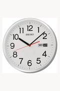 QXF104 Reloj Seiko de pared analógico con calendario - Blanco