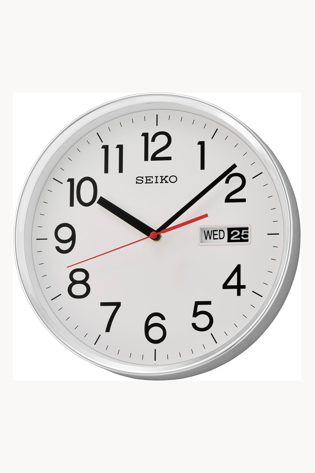 QXF104 Reloj Seiko de pared analógico con calendario - Blanco