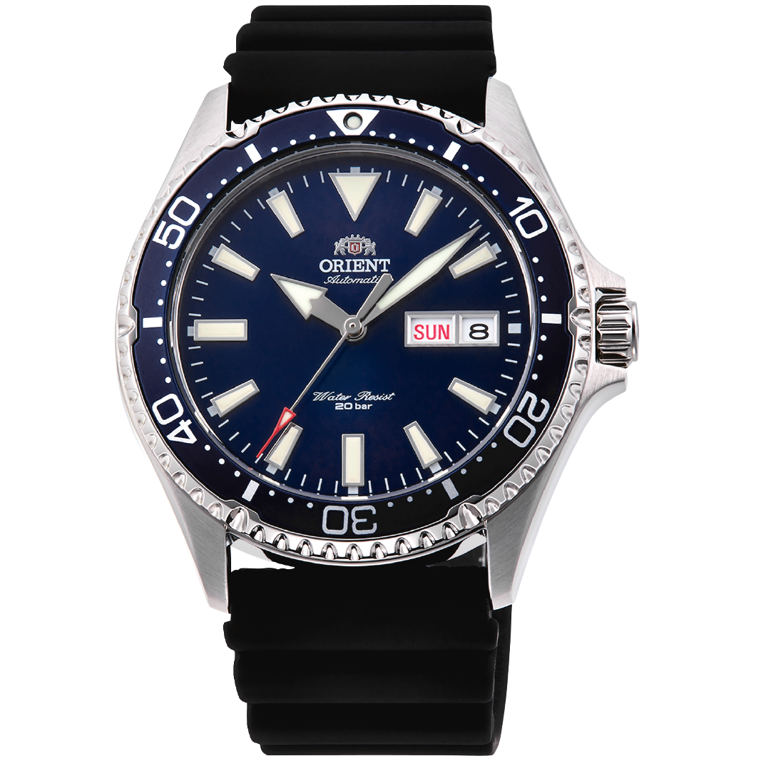 RA-AA0006L Reloj Orient Kamasu Hombre Correa Caucho Azul - Reloj original en Guatemala