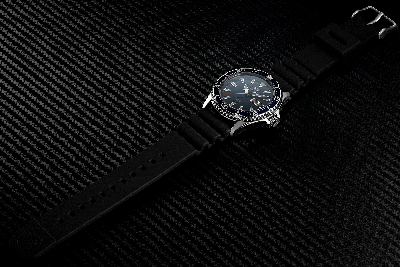 RA-AA0006L Reloj Orient Kamasu Hombre Correa Caucho Azul - Vista trasera