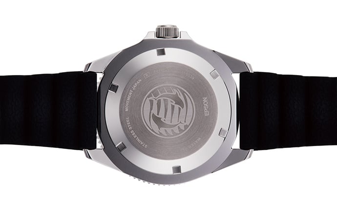RA-AA0011B Reloj Orient Kamasu Hombre Correa Caucho Negra - Vista trasera