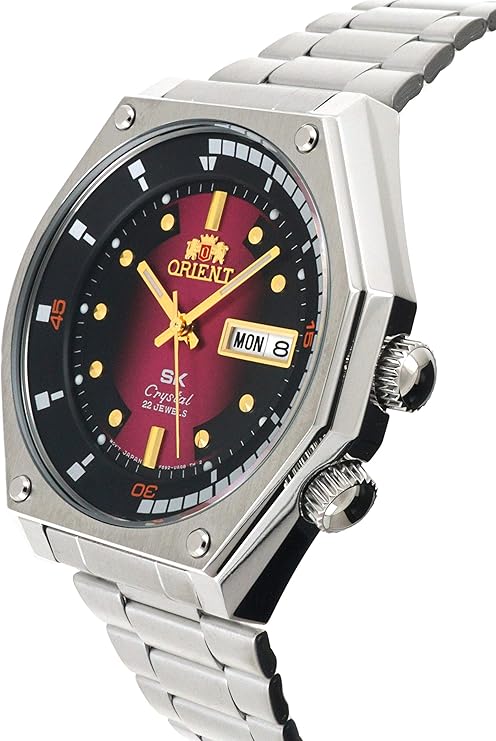 RA-AA0B02R Reloj Orient SK Hombre Correa Acero Esfera Magenta - Detalle de esfera