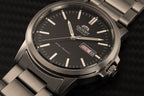 RA-AA0C01B Reloj Orient Sport Hombre Correa de Acero Esfera Negra - Detalle de esfera
