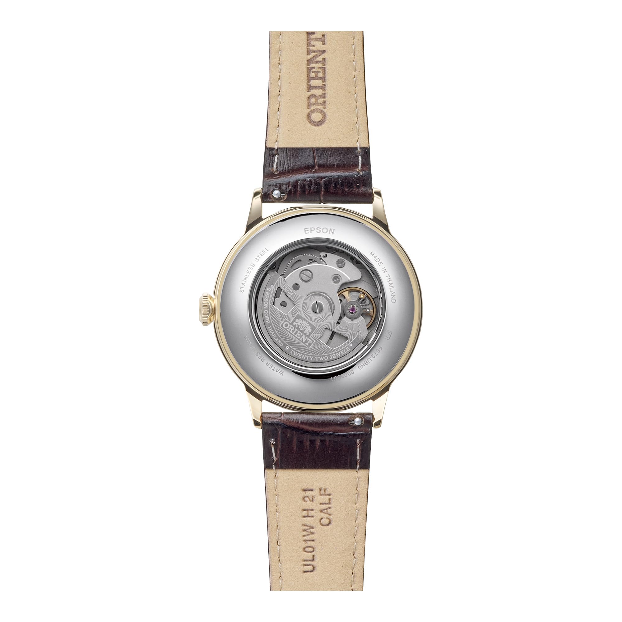 RA-AC0028S Reloj Orient Bambino de hombre correa de cuero - Cuero Marrón