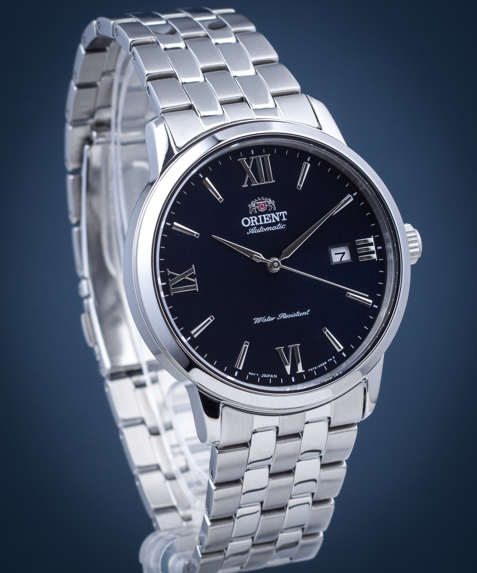 RA-AC0F09L10B Reloj Orient Symphony Hombre Correa de Acero Esfera Azul