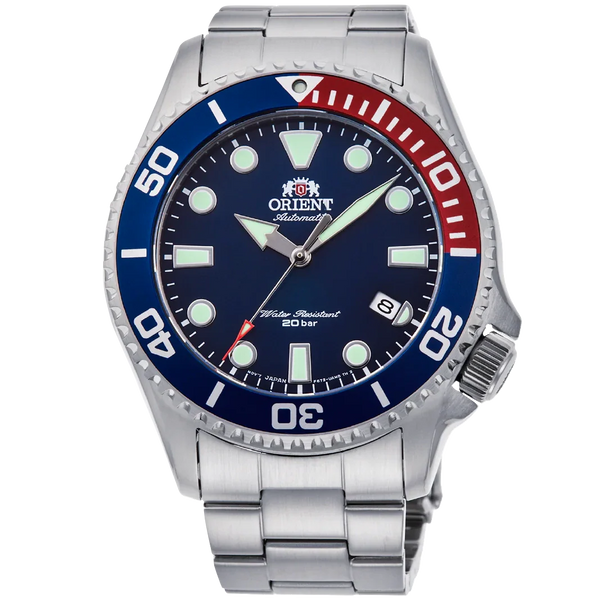 RA-AC0K03L Reloj Orient Triton Hombre Correa Acero Azul Rojo