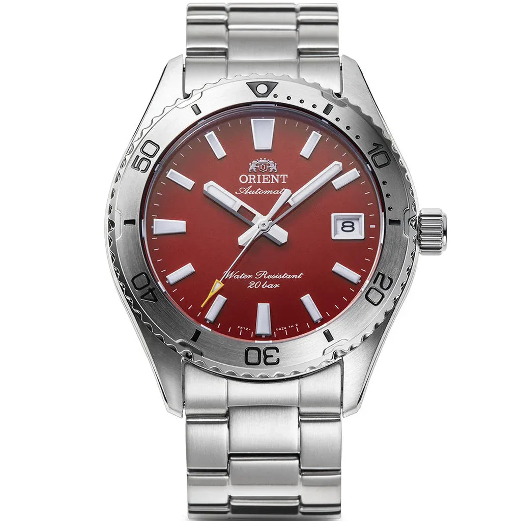 RA-AC0Q09R Reloj Orient Mako Hombre Correa Acero Esfera Roja