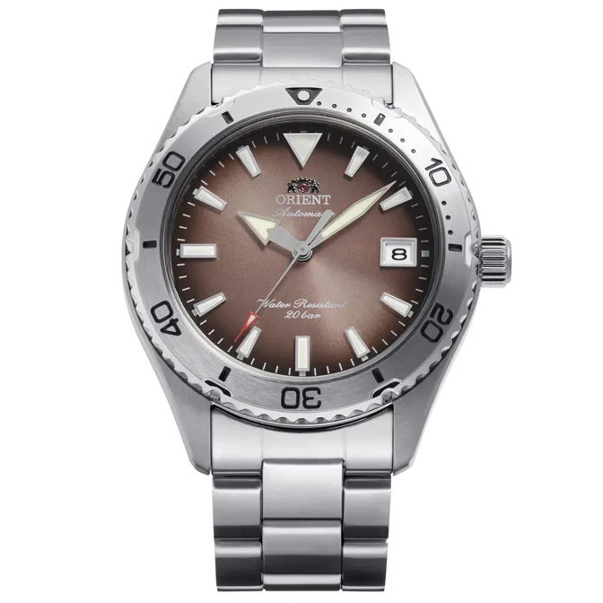 RA-AC0Q17Y Reloj Orient Mako 40 de hombre correa de metal plateado