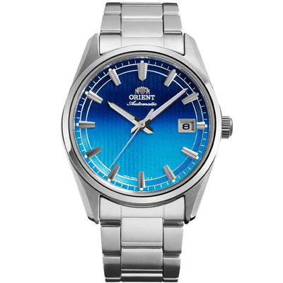 RA-AC0R09L Reloj Orient Stretto Date de hombre correa de metal plateado