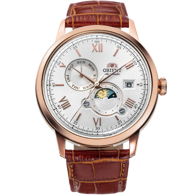 RA-AK0801S Orient Bambino de hombre pulsera de piel marrón