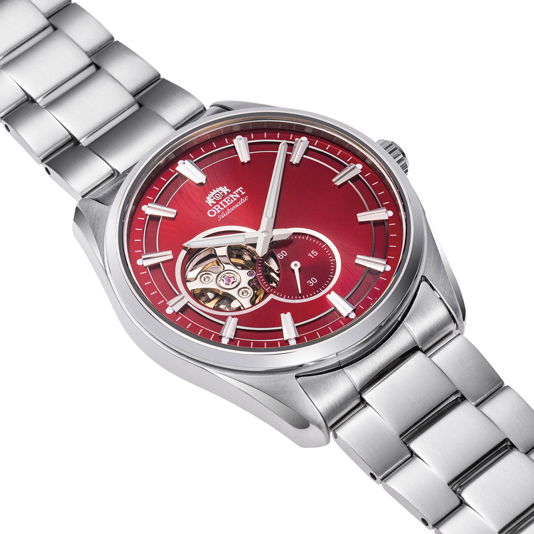 RA-AR0010R Reloj Orient Stretto Semi Skeleton de hombre correa de metal