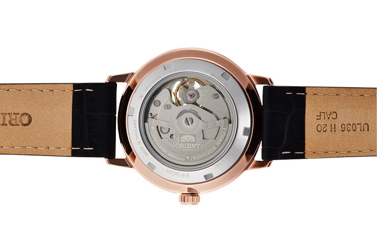 RA-AR0103B Reloj Orient Contemporary Hombre Dorado Rosa Piel