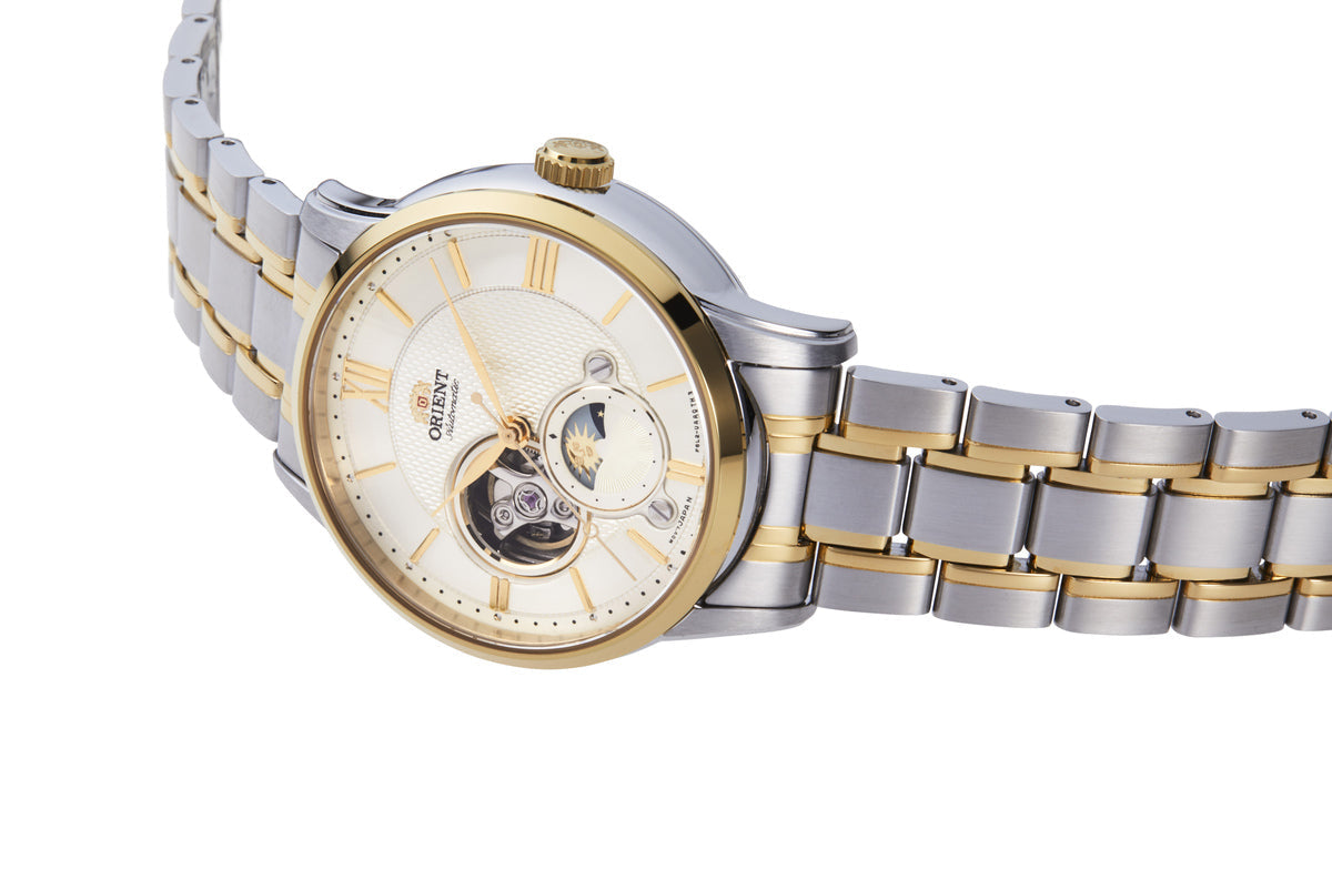 RA-AS0007S Reloj Orient Sun & Moon Hombre Acero Bicolor
