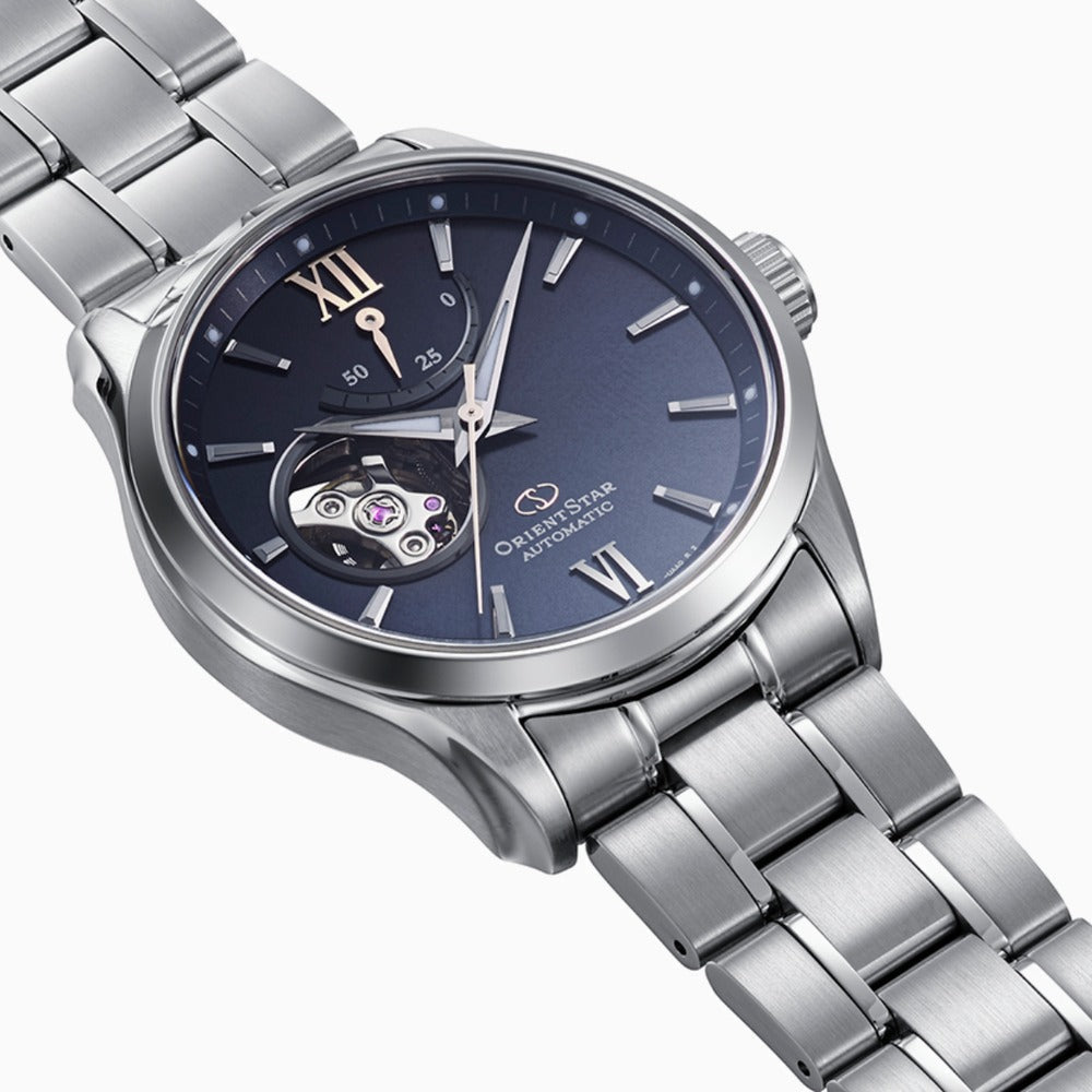 RE-AT0021L Reloj Orient Star Semi Skeleton de hombre correa de metal - Acero Inoxidable Plateado
