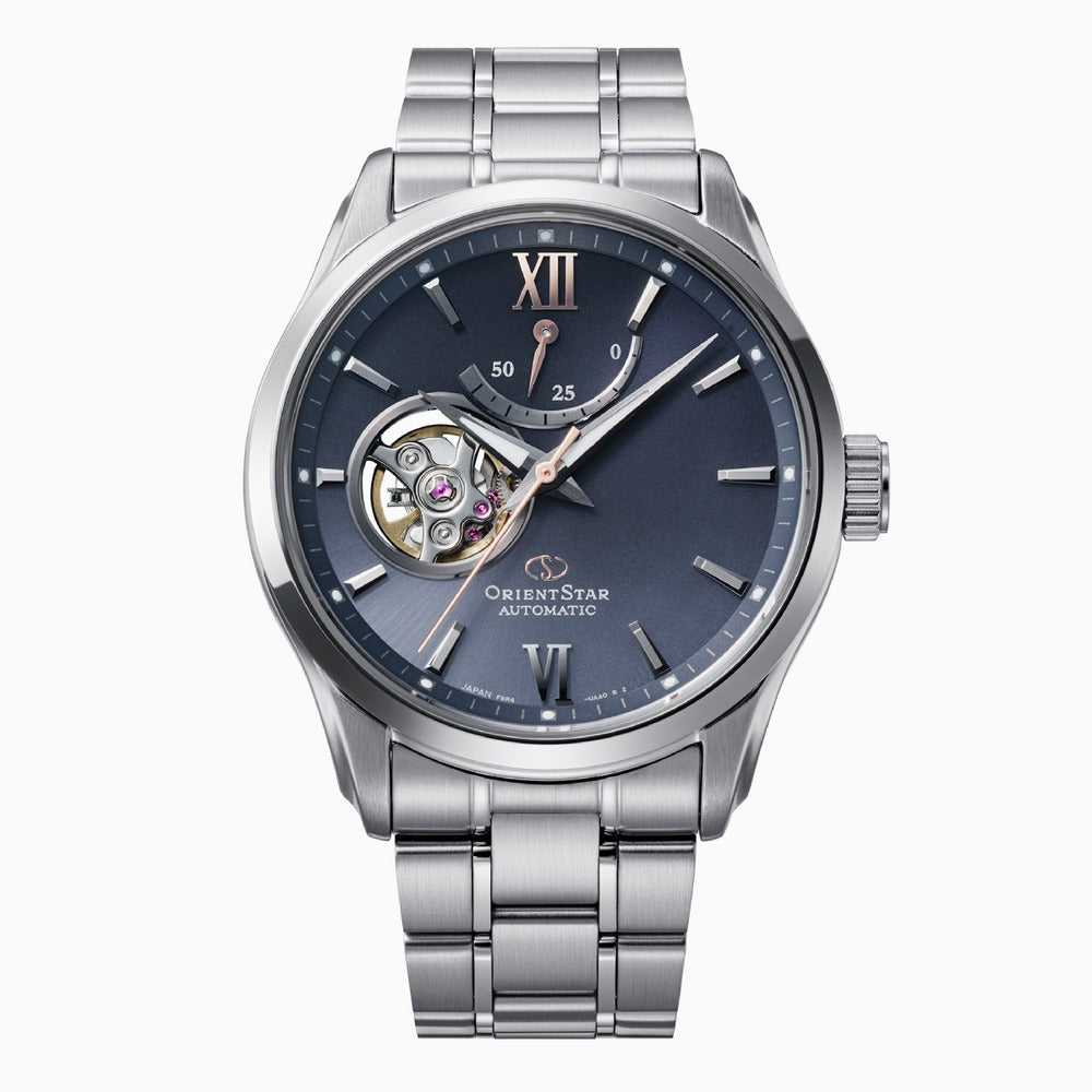 RE-AT0021L Reloj Orient Star Semi Skeleton de hombre correa de metal - Acero Inoxidable Plateado