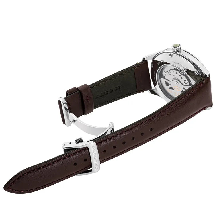 RE-AT0202E Reloj Orient Semi Skeleton de hombre correa de cuero