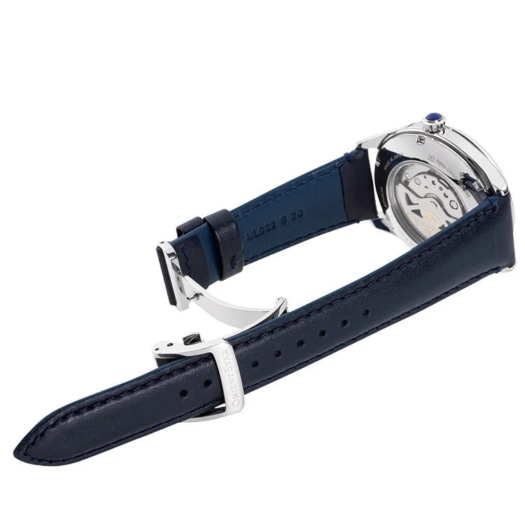 RE-AT0203L Reloj Orient Star de hombre automático correa de piel azul