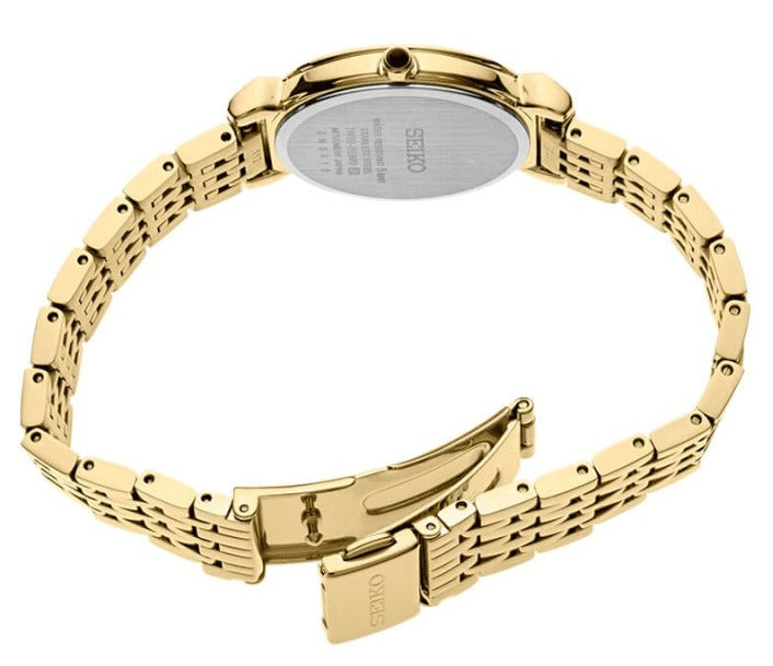 SFQ802P1 Reloj Seiko Essentials Mujer Acero Dorado Esfera Nácar
