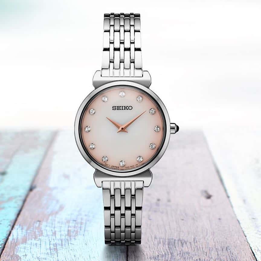 SFQ803P1 Reloj Seiko Essentials Mujer Correa Acero Nácar Rosa