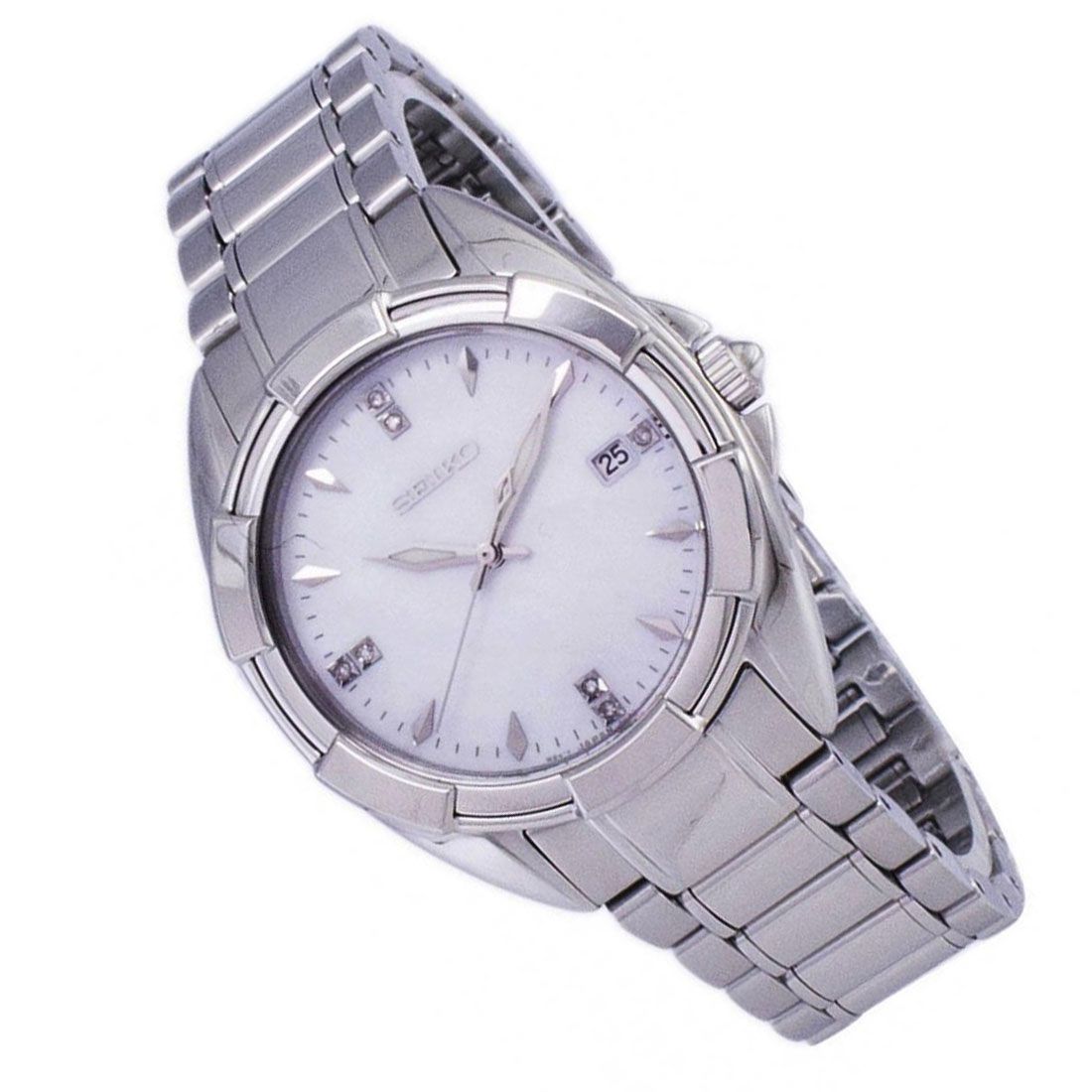 SKK885P1 Reloj Seiko Elegante Mujer Acero Plateado