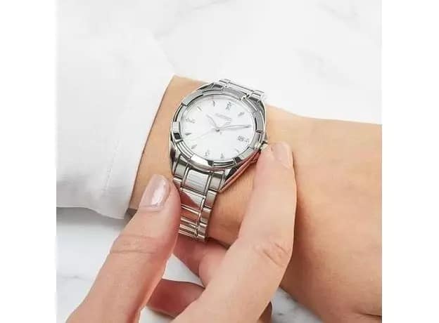 SKK885P1 Reloj Seiko Elegante Mujer Acero Plateado
