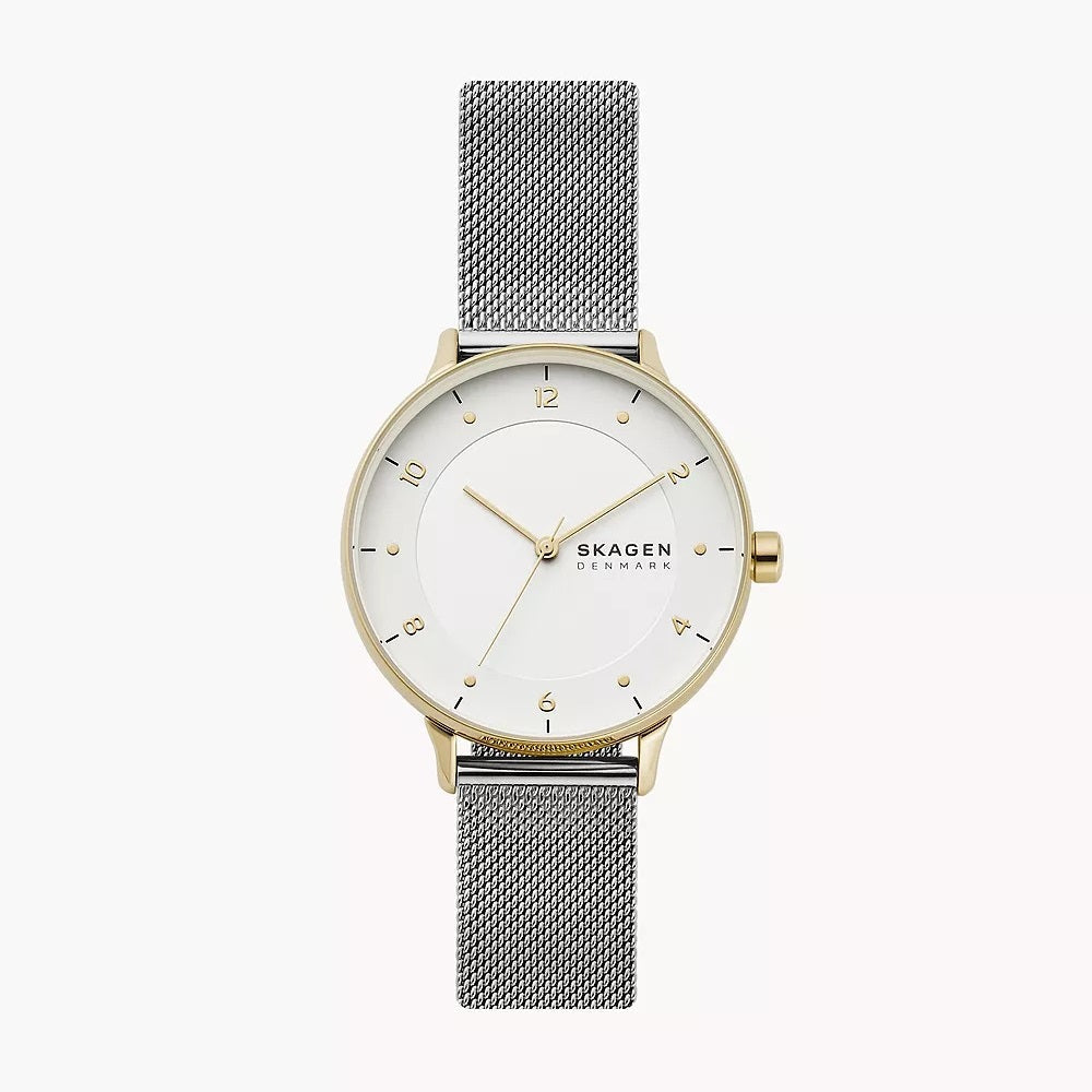 SKW2912 Reloj Skagen Riis Mujer Malla Milanesa Plateada Dorada