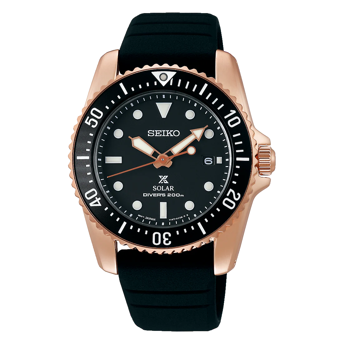 SNE586P1 Reloj Seiko Prospex Solar Hombre Oro Rosa Caucho