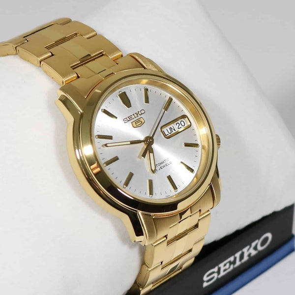 5-SNKK74K1 Reloj Seiko Serie 5 Hombre Acero Inoxidable Dorado - Vista lateral