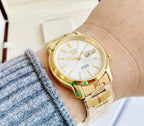 5-SNKK74K1 Reloj Seiko Serie 5 Hombre Acero Inoxidable Dorado - Vista trasera